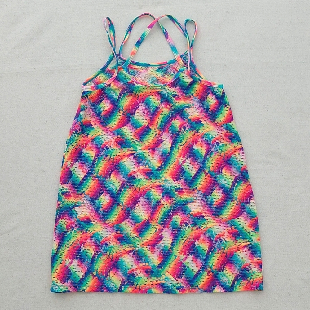 ANGEL BEACH Colorful Strappy Girl's Beach Coverup NWOT